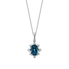 Sunita Nahata Topacio azul de Londres 2.07 ct. Colgante en 14KWG con Diamante Blanco.