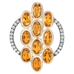 Sunita Nahata Citrine 2.08 carats Pendentif en 14KYG avec diamant Brown.