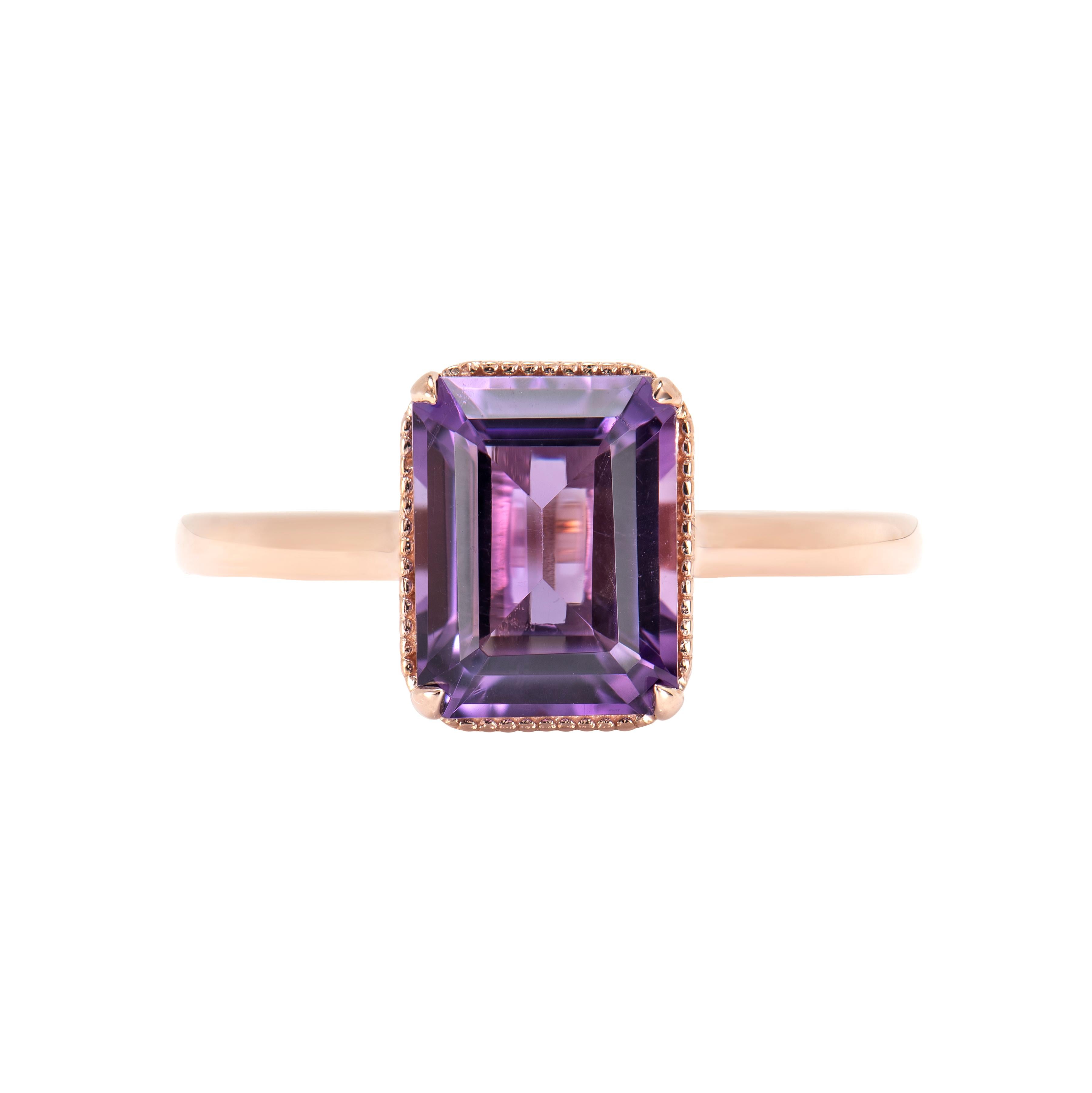 Contemporary Sunita Nahata Amethyst 2.20ct. Fancy Ring in 14KRG. For Sale