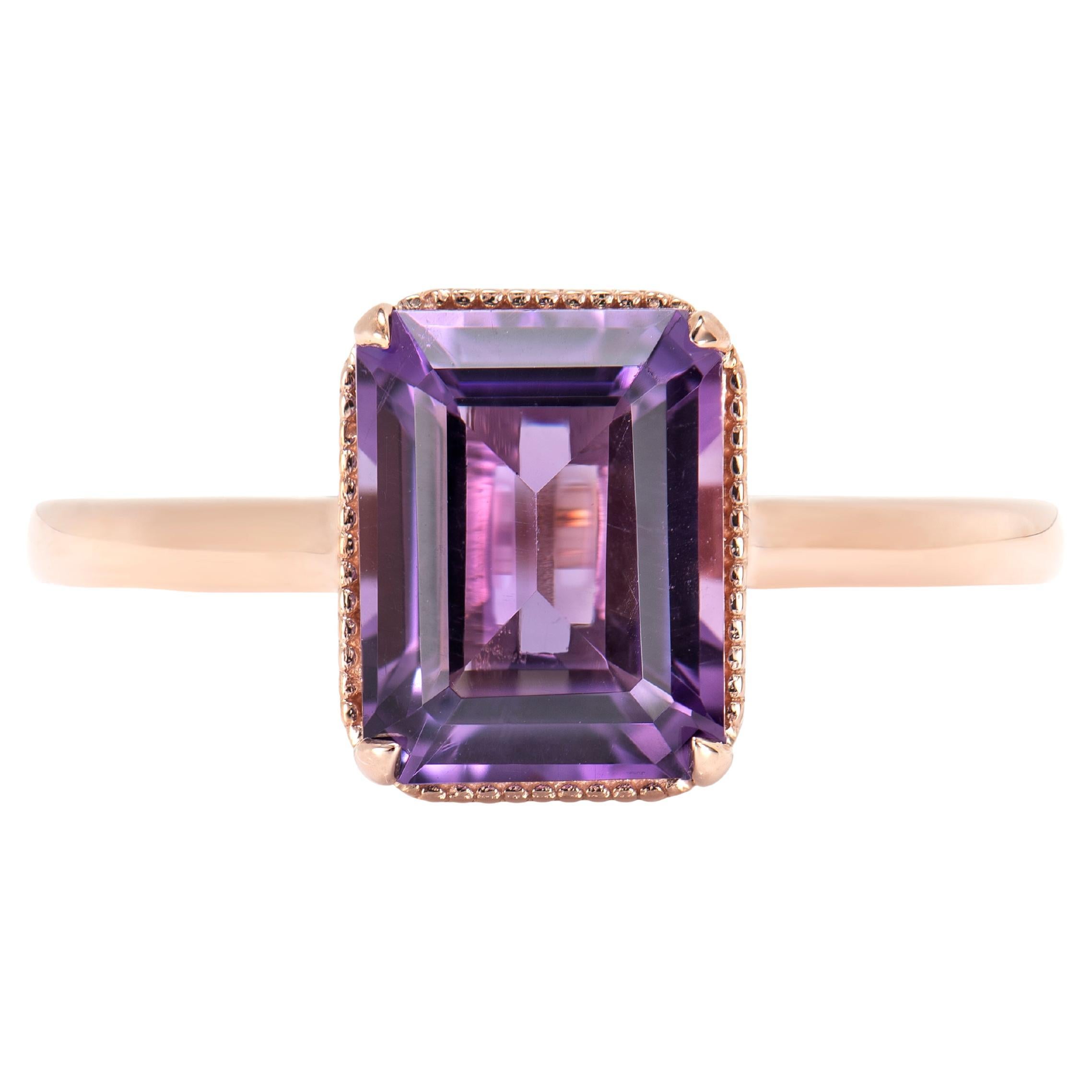 Sunita Nahata Amethyst 2.20ct. Fancy Ring in 14KRG. For Sale