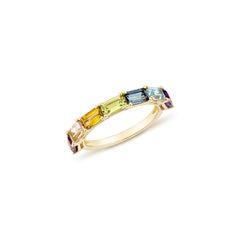 Sunita Nahata Rainbow Gemstone 2.27ct. Fancy Ring in 18KYG with White Diamond.