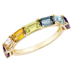 Sunita Nahata Rainbow Gemstone 2.27ct. Fancy Ring in 18KYG with White Diamond.