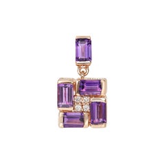 Sunita Nahata Amethyst 2.31ct. Pendentif en or rose 18 carats avec diamant