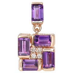 Sunita Nahata Amethyst 2.31ct. Pendentif en or rose 18 carats avec diamant