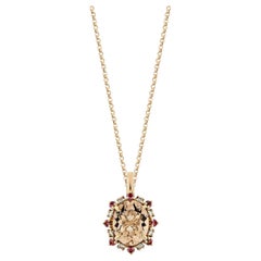 Sunita Nahata Morganite & Tourmaline 2.32ct. Pendentif en 18KRG avec diamant.