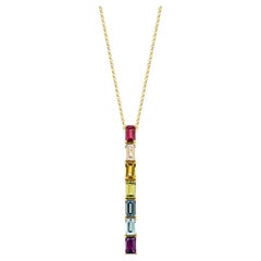 Sunita Nahata Rainbow Gemstones 2.32 carats Pendentif en or jaune 18 carats.