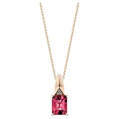 Sunita Nahata Tourmaline rose 2,37ct. Pendentif en 14KRG avec diamant.