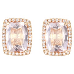 Sunita Nahata Morganit 2.40ct. Ohrstecker aus 18KRG mit Diamanten.