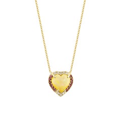 Sunita Nahata Opal and Tourmaline 2.42ct. Pendant in 18KYG with Diamond.