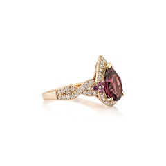 Sunita Nahata Rhodolite 2.43ct. Fancy Ring in 18KRG with White Diamond.