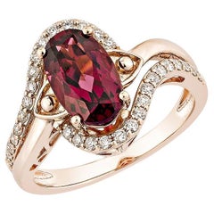 Sunita Nahata Rhodolite 2.44ct. Fancy Ring in 14KRG with White Diamond.