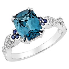 Sunita Nahata London Blue Topaz 2.48ct. Fancy Ring in 14KWG with Diamond.