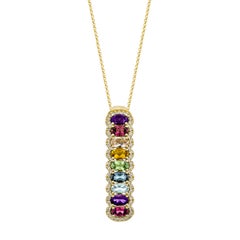 Sunita Nahata Rainbow Gemstones 2.48ct. Pendant in 18KYG with Diamond.