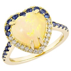 Sunita Nahata Opal und Saphir 2,50ct. Fancy Ring aus 18KYG mit Diamant.