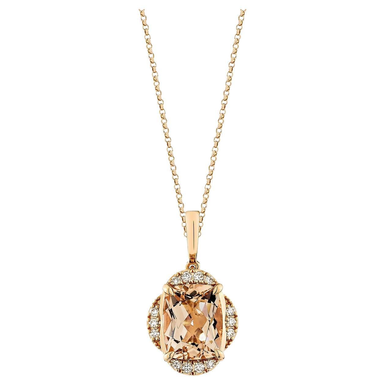 Sunita Nahata Morganite 2.52ct. Ciondolo in 18KRG con diamante bianco.