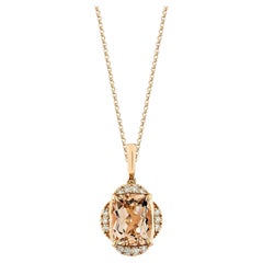 Sunita Nahata Morganite 2.52 carats Pendentif 18 carats avec diamant blanc.