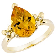 Sunita Nahata Citrin 2,57ct. Fancy Ring in 14KYG mit Diamant.