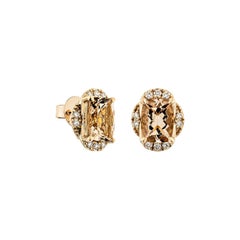 Orecchini con Morganite da 2,59 carati in 18KRG e diamanti.