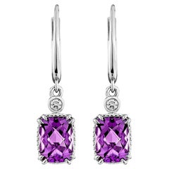 Sunita Nahata Ametista 2.64ct. Orecchino a goccia in 14KWG con diamante bianco.