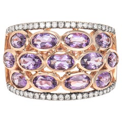 Sunita Nahata Amethyst 2.67 Karat. Ring aus 14KRG mit braunem Diamant.
