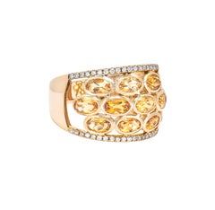 Sunita Nahata Citrine 2.73ct. Ring in 14KYG with Brown Diamond.