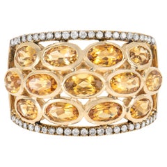 Sunita Nahata Citrino 2.73ct. Anillo en 14KYG con Diamante Marrón.