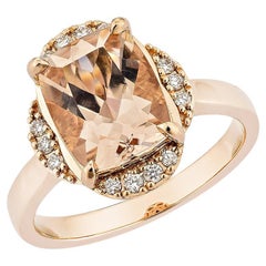 Sunita Nahata Morganite 2.74 carats Bague fantaisie en 18KRG avec diamant.