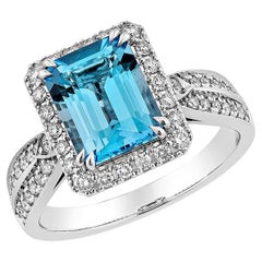Sunita Nahata Topacio azul suizo 2.75 ct. Anillo de fantasía en 14KWG con diamante.