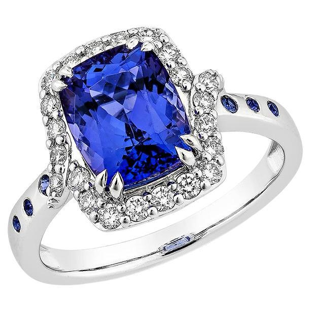 Sunita Nahata Tanzanite & Blue sapphire 2.76ct. Ring in 18KWG with Diamond.
