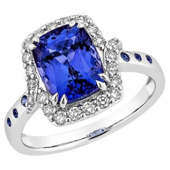 Sunita Nahata Tanzanite & Blue sapphire 2.76ct. Ring in 18KWG with Diamond.