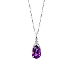 Sunita Nahata Amethyst 2.78ct. Pendentif en or blanc 14 carats avec diamants
