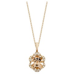 Sunita Nahata Morganite 2.86 carats Pendentif 18 carats avec diamant blanc.