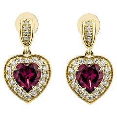 Sunita Nahata Rodolite 3.02ct. Orecchini a goccia in 18KYG con diamante.