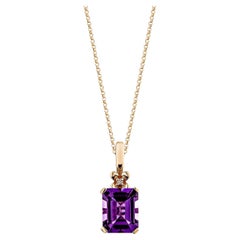 Sunita Nahata Ametista 3.03ct. Ciondolo in oro rosa 14 carati con diamante.