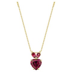 Pendentif Sunita Nahata en rhodolite 3,05 carats et tourmaline rose 18 carats.