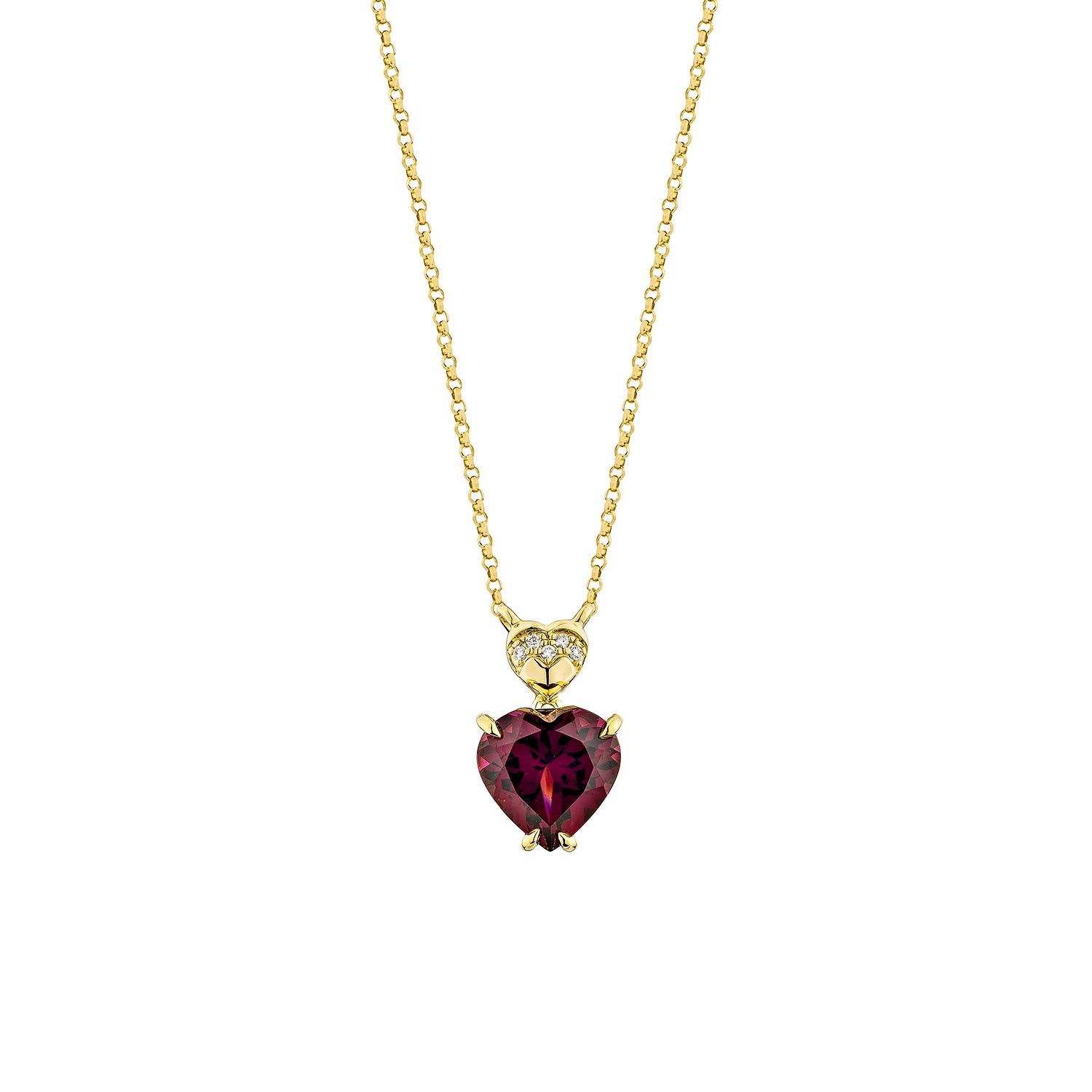 Contemporain Sunita Nahata Rhodolite 3.08 carats Pendentif en 18 carats avec diamant blanc. en vente