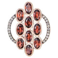 Sunita Nahata Grenat rouge 3.10ct. Pendentif en 14KRG avec diamant Brown.