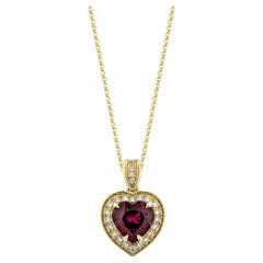 Sunita Nahata Rhodolite 3.24 carats Pendentif en 18 carats avec diamant blanc.