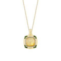 Sunita Nahata Opale e Tsavorite 3.49ct. Ciondolo in 14KYG con diamante bianco.