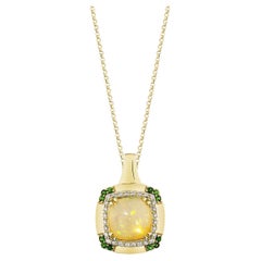 Sunita Nahata Opal & Tsavorit 3,49 Karat. Anhänger in 14KYG mit weißem Diamanten.