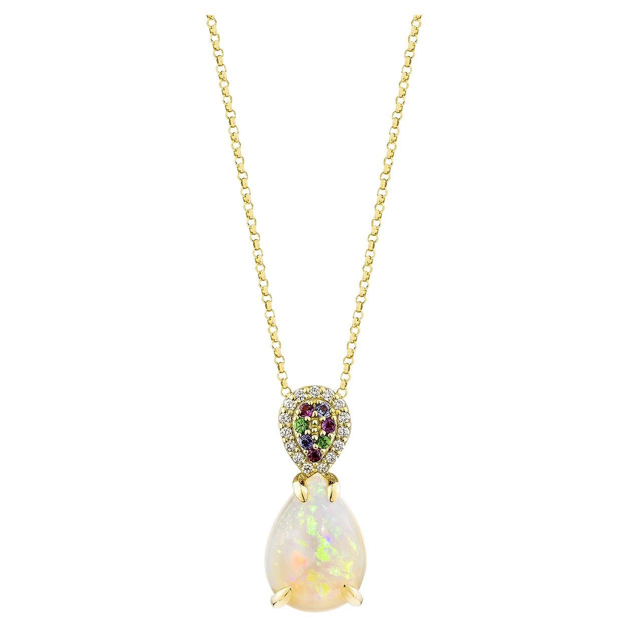 Sunita Nahata Ópalo y gema mixta 3,76ct. Colgante en 18KYG con Diamante.