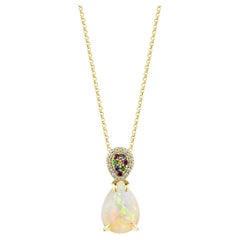 Sunita Nahata Opale e pietra mista 3,76ct. Ciondolo in 18KYG con diamante.