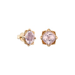 Sunita Nahata Lavender Quartz 3.95ct. Stud Earrings in 18KRG.