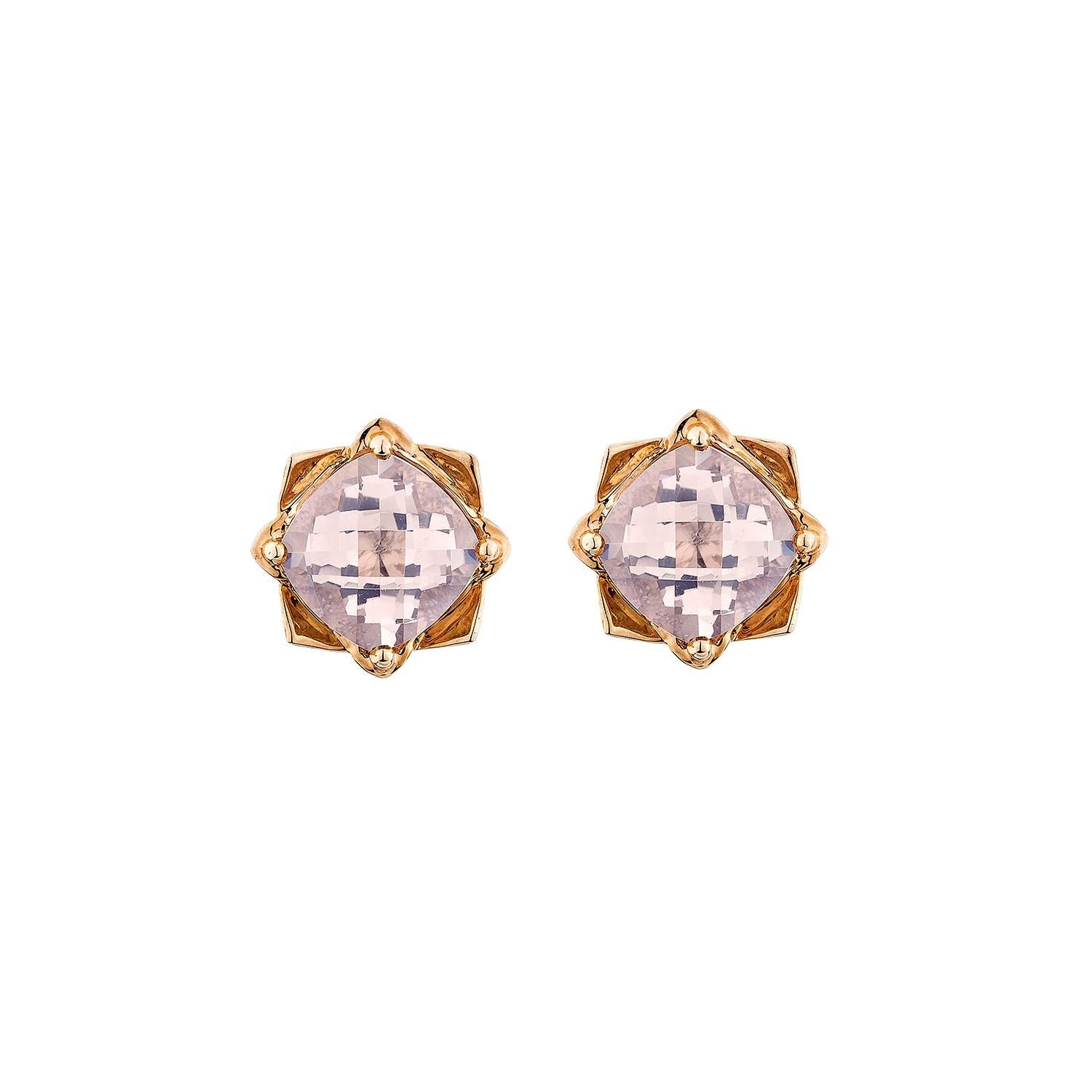 Contemporaneo Quarzo lavanda Sunita Nahata 3,95ct. Orecchini a perno in 18KRG. in vendita