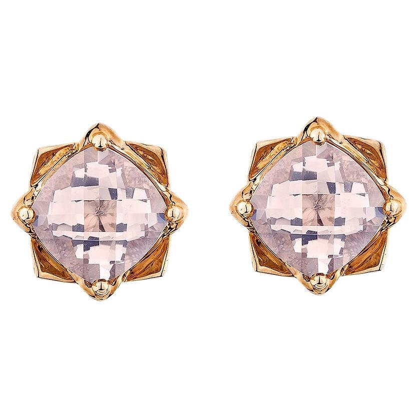 Quarzo lavanda Sunita Nahata 3,95ct. Orecchini a perno in 18KRG.