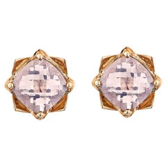 Sunita Nahata Lavendelquarz 3,95ct. Ohrstecker aus 18KRG.