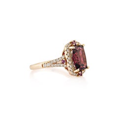 Sunita Nahata Rhodolite 4.02ct. Fancy Ring in 18KRG with White Diamond.