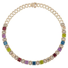 Sunita Nahata multi-gemmes 41,57 carats Collier 18 carats avec diamants