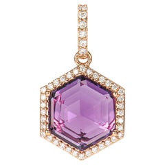 Sunita Nahata Amethyst 4.53ct. Pendentif en 18KRG avec diamant.