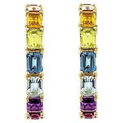 Gemme arcobaleno Sunita Nahata 4.67ct. Orecchino a goccia in 18KYG.